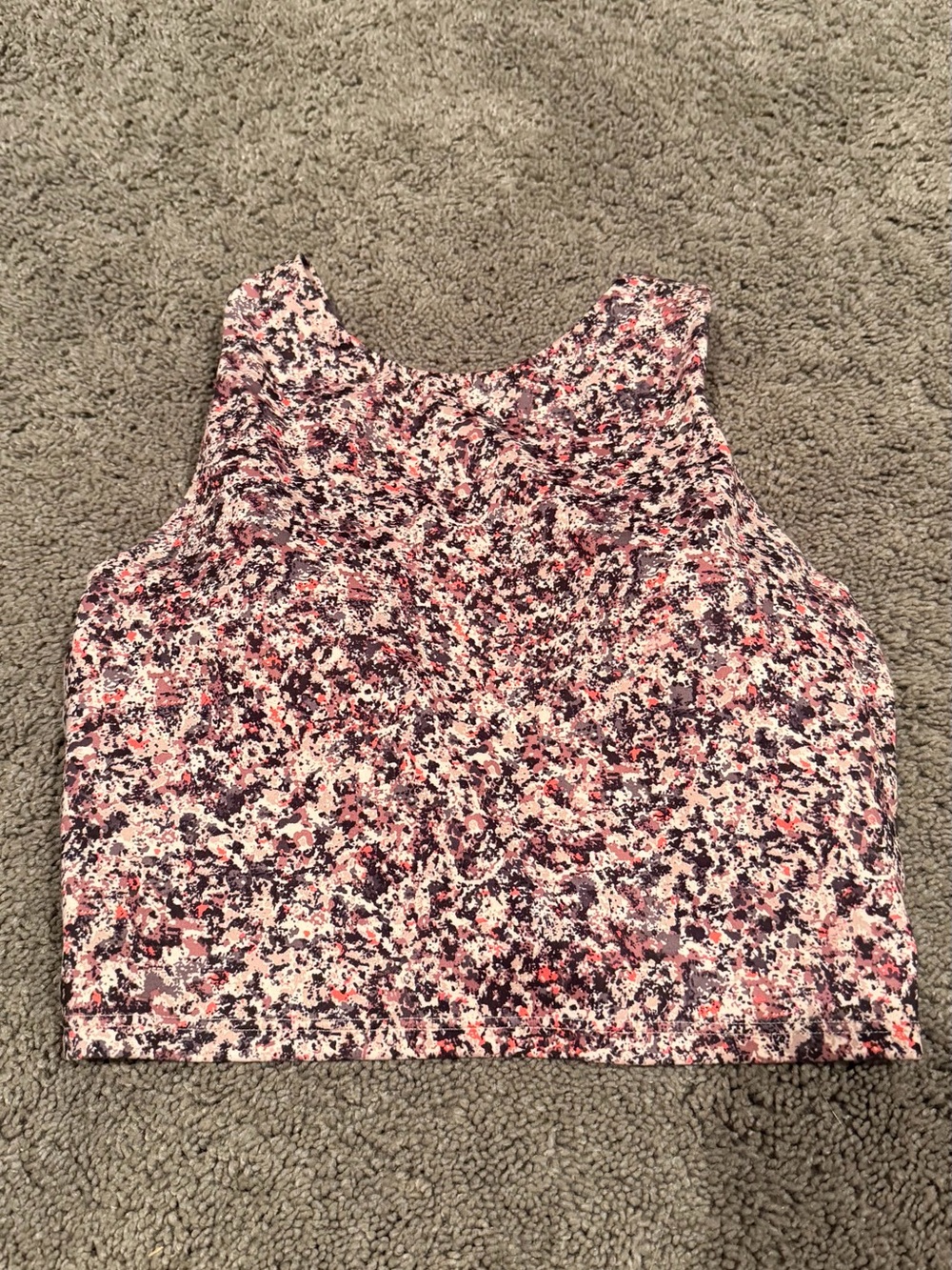 Athleta Pink Multi Floral Cropped Active Tank